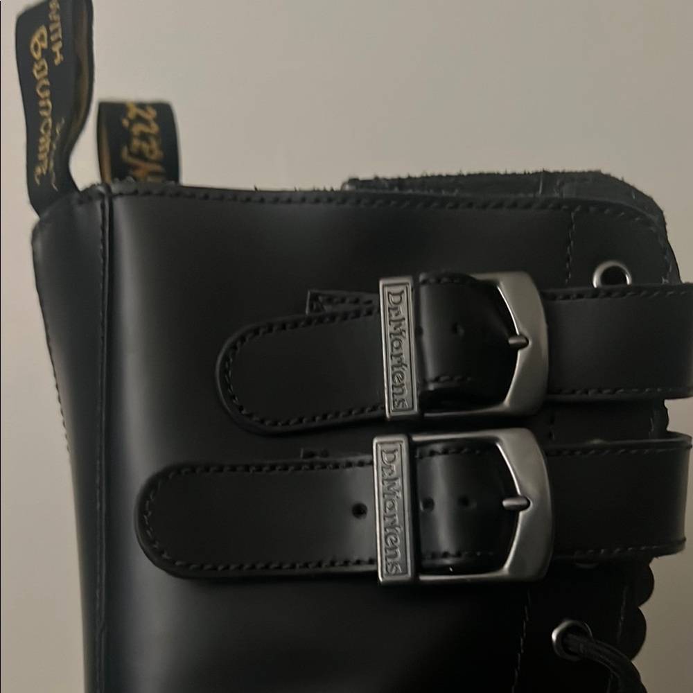 Dr. Martens Black Combat Boots with Air-Cushioned Sole - Picture 2 of 8